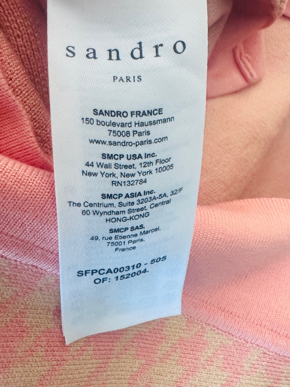 SANDRO orange 🍊 Houndstooth Knit Cardigan Jacket size Large - Picture 4 of 7
